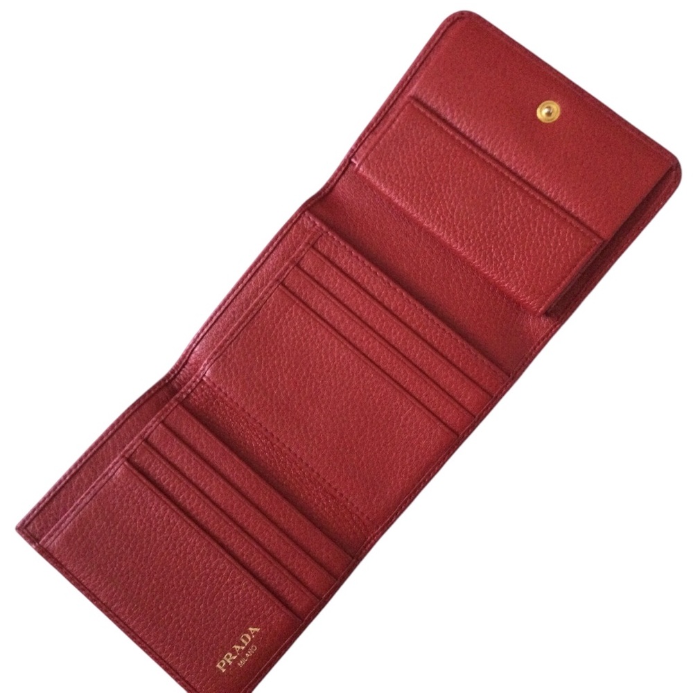 Prada Vitello Grain Leather Compact Wallet - Picture 8 of 11